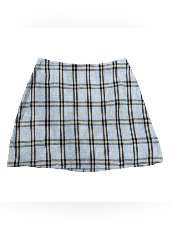 Reformation Dresses & Skirts - Reformation Light Blue Plaid Linen Mini Skirt size 2